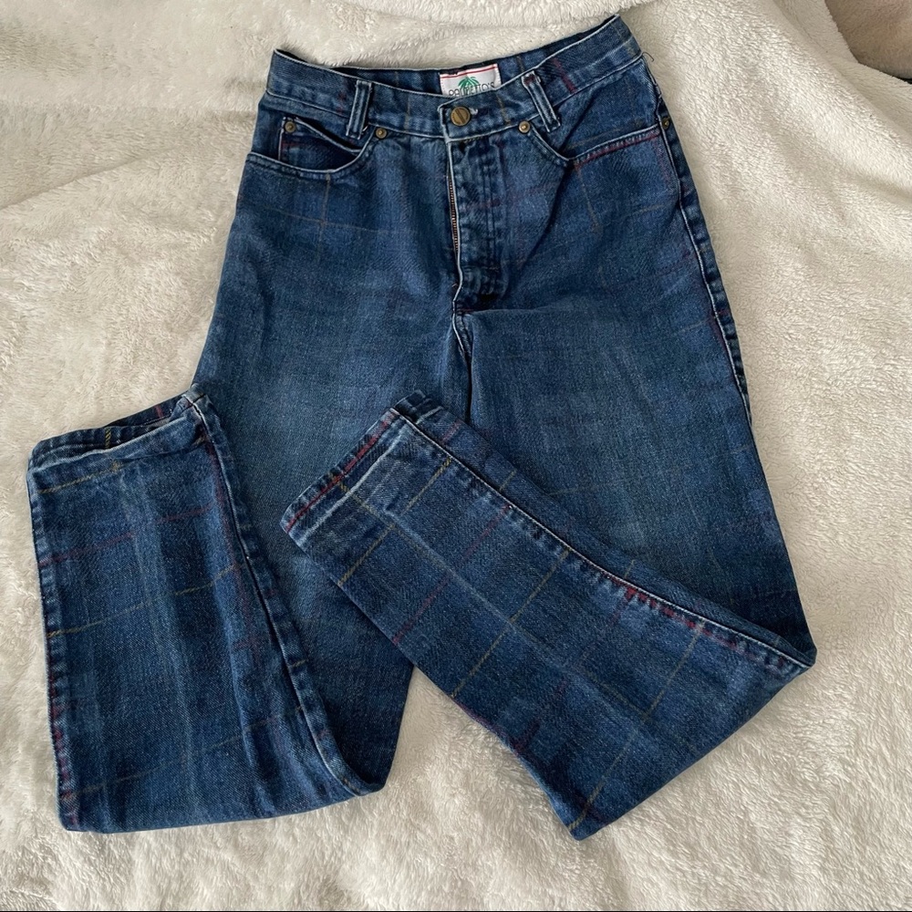 vintage high waisted straight palmetto’s, with really cute plaid detailing